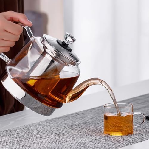 1.4L Borosilicate Glass Teapot with Stainless Steel Filter