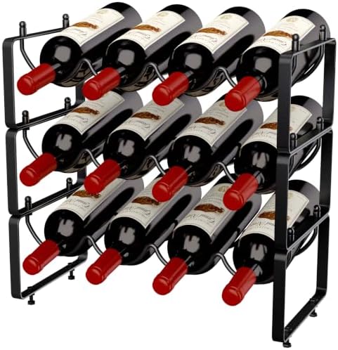 TONLEA Stackable Water Bottle Organizer Holder, Wine Rack,3-Tier 12