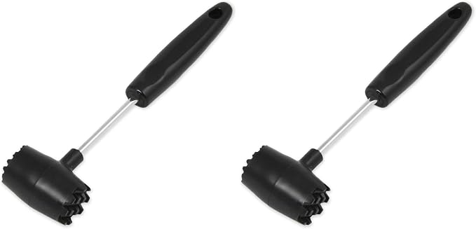 Chef Craft Select Meat Tenderizer, 9.5 inch, Stainless Steel/Black by ChefCraft
