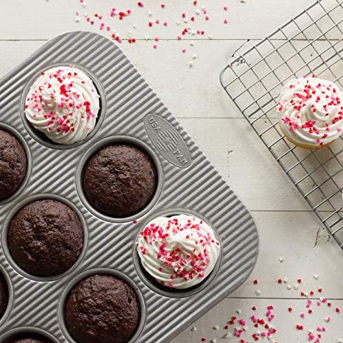USA Pan Mini Muffin Pan, 24-Well & Standard Muffin Pan, 12-Well Bundle