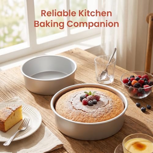 3 Pcs Round Cake Pan, 6/8 /10 Inch Aluminum Baking Pans for Layer