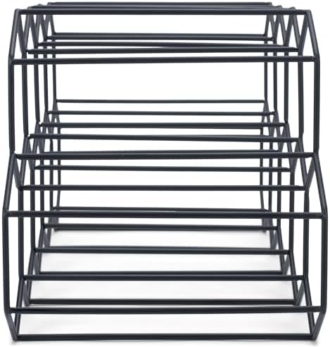 NAT & Jules Honeycomb Black Iron Metal Tabletop Wine Rack, Large