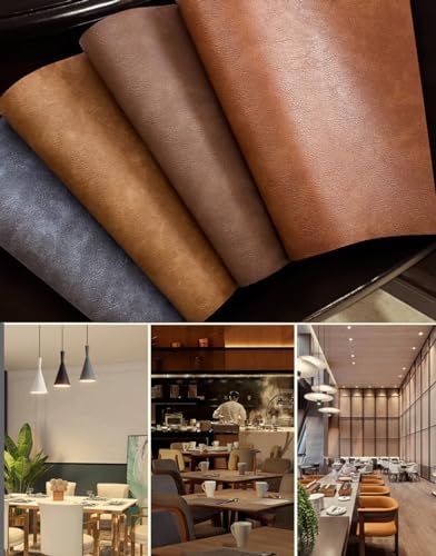 Leather Round Table Washable Placemats, Thick Faux Leather Heat