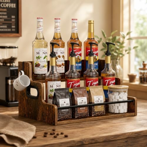 YOUDENOVA Coffee Syrup Organizer, 3-Tier Syrup Rack