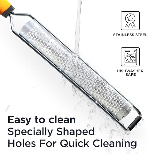 Deiss PRO Lemon Zester & Heavy Duty Grater - Parmesan, Garlic, Nutmeg
