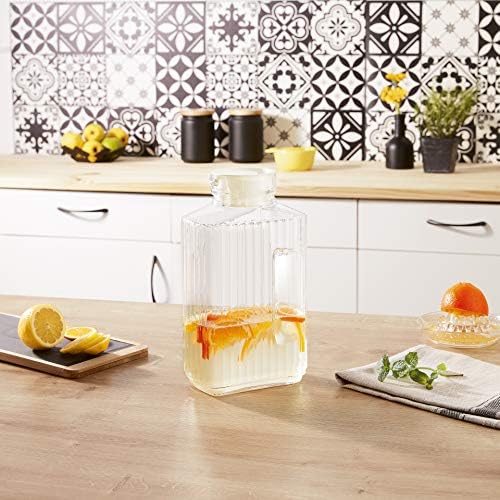 Luminarc Quadro 2-Liter Glass Pitcher with Lid, 67.5 Ounce
