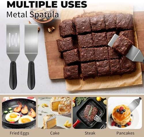 Stainless Steel Mini Spatula (4PC),Small Turners for Cake Brownies