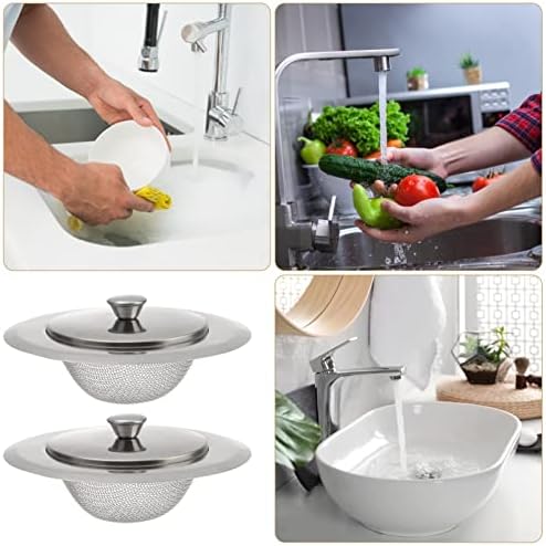 Bath Plug Hair Catcher,Shower Drain Cover,Mesh Strainer 2 Set Kitchen