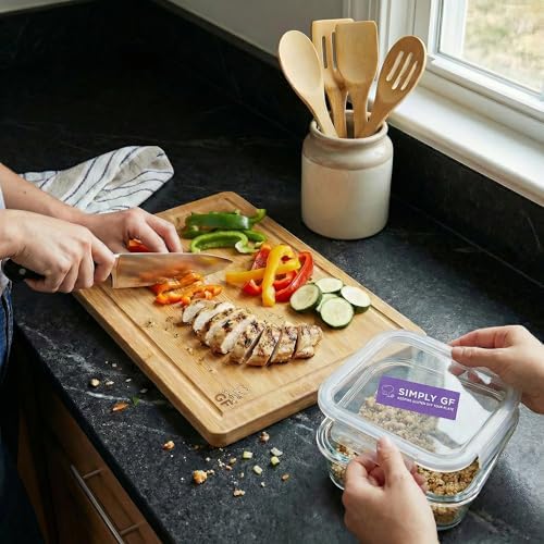 8-Piece Bamboo Cutting Board & Utensil Set with 29-Piece Gluten-Free