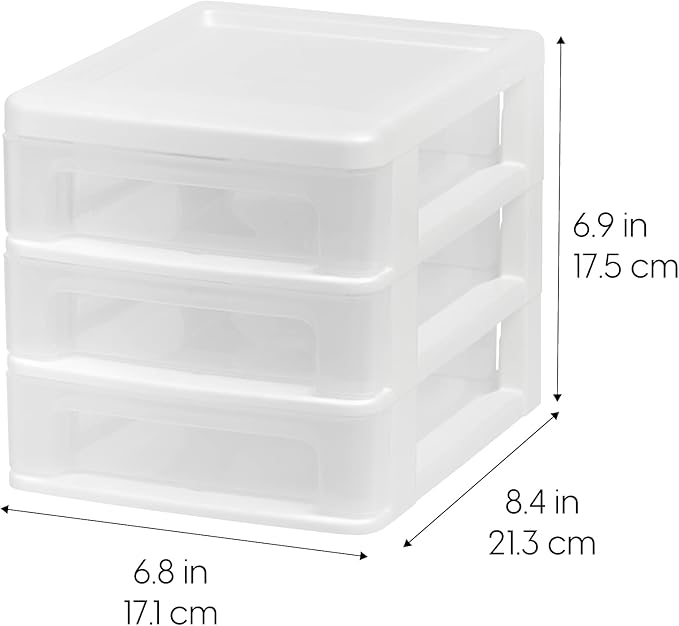 IRIS USA Small 3-Drawer Desktop Organizer, 4 Pack, - Image 3
