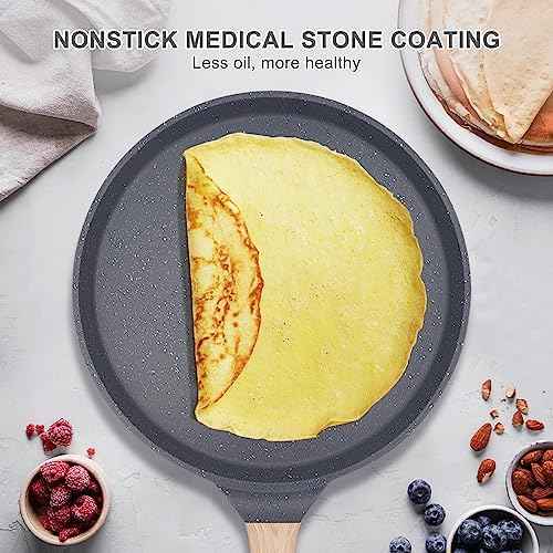 8 inch Crepe Pan, Nonstick Pan for Crepes Omelette Tortillas,Black