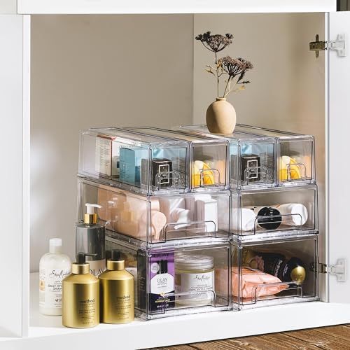 Sorbus Fridge Drawers - Clear Stackable Pull Out Refrigerator