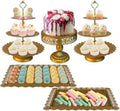YestBuy Gold Cake Stand Set, 5 Pcs Metal Round Cupcak Stand Cookies