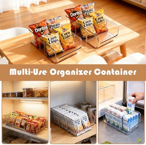 4 Pack Chip Bag Organizer for Pantry, 3-Compartment Chip Storage