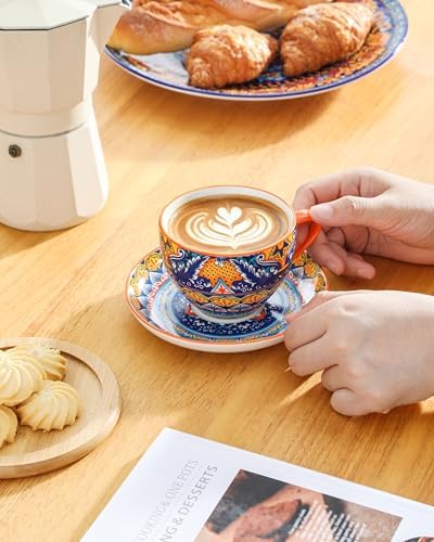 vancasso 8oz Bohemian Porcelain Cappuccino Cups, 6-Piece Set
