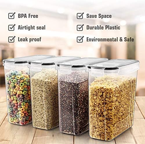 Wildone Cereal Storage Containers, 4L, 6 Piece Set