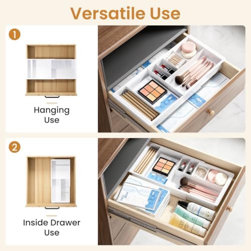 Expandable Drawer Organizer Tray from 11.8" to 19.68", Hanging