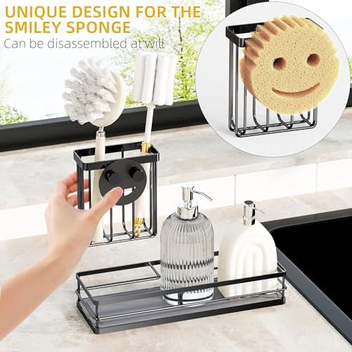 galasily Sink Caddy Organizer, Black