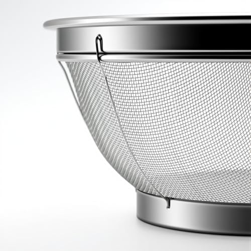 Fine Mesh Strainer for Kitchen, 3 Quart Stainless Steel Colander Bowl