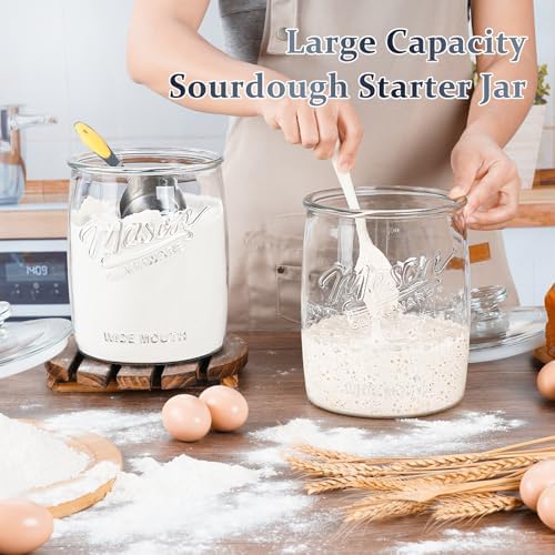 Folinstall 1 Gallon Glass Cookie Jar with Airtight Lid