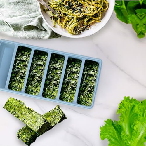 2-Pack Silicone Freezer Trays with Lid,6 Large 1/2-Cup(125ml)&15 Small