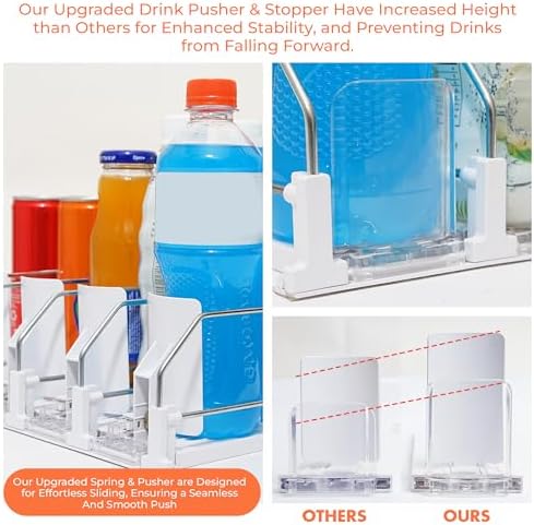 Drink Organizer for Fridge. Ultra Space Saving Soda Can Organizer with