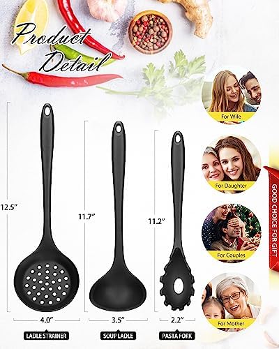 3 Pcs Silicone Kitchen Utensils Set, Heat Resistant