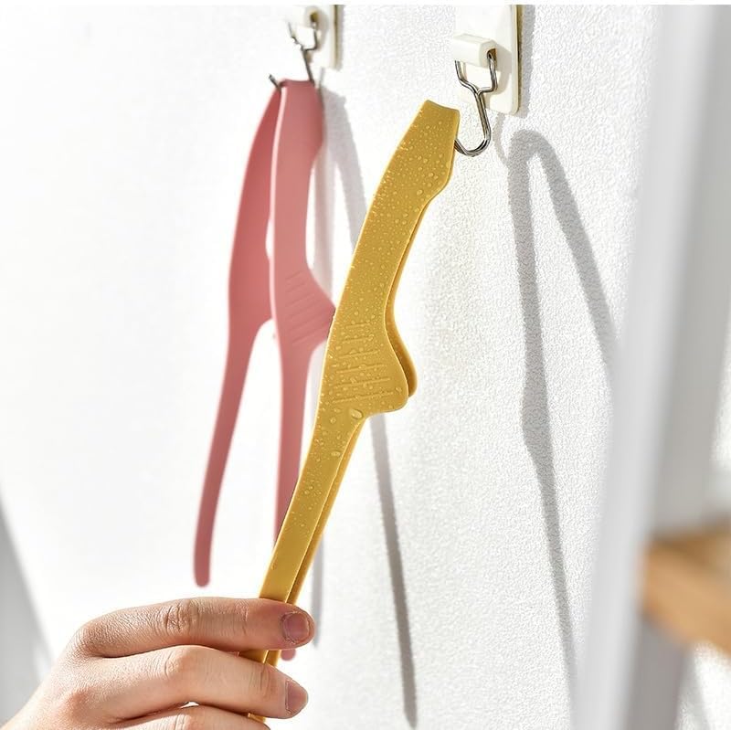 2 Pack Silicone Food Tongs, Pink & Yellow