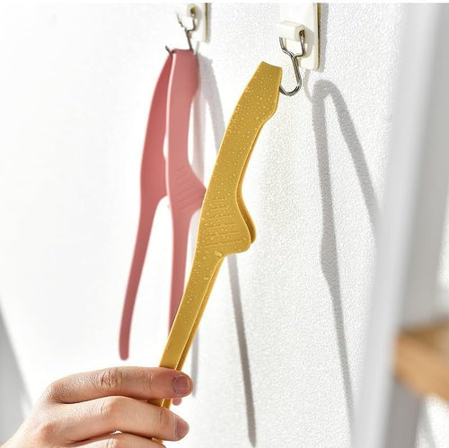 2 Pack Silicone Food Tongs, Pink & Yellow