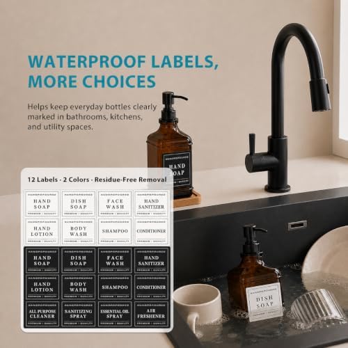 Amber Glass Soap Dispesner Set 2 16.9oz Kitchen Sink Luxury Bathroom