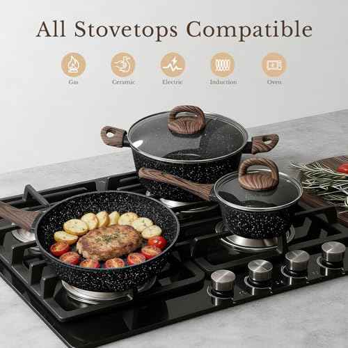 EWFEN 25 Pcs Pots and Pans Set, Nonstick Ceramic Cookware Sets