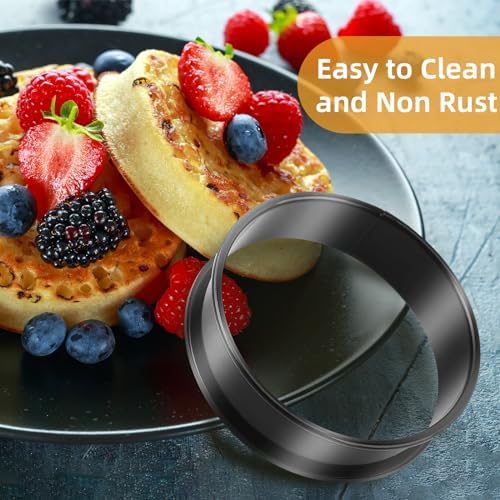 RICHSC-PAN Crumpet Rings, 16Pack Nonstick English Muffin Ring.