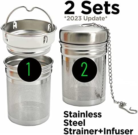 18oz Bamboo Tea Tumbler with Lid and 2 Pack Tea Filters for Loose Leaf