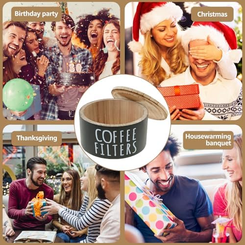 Coffee Filter Holder, Wood Coffee Filter Storage Container Coffee