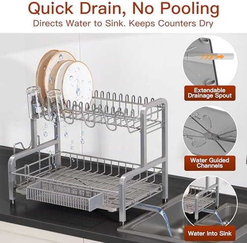 MAJALiS Dish Drying Rack with Drainboard