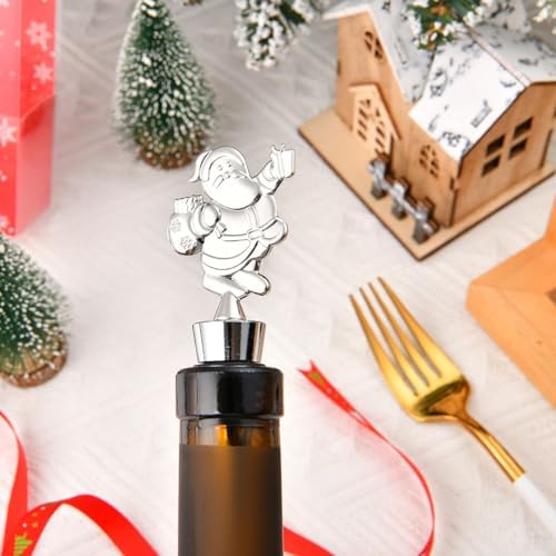 Christmas Wine Bottle Stoppers, Xmas Holiday Stoppers Set Reusable