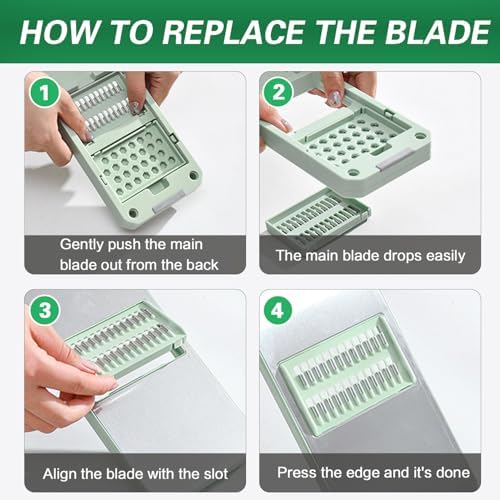 Mandoline Slicer with 3 Stainless Steel Blades