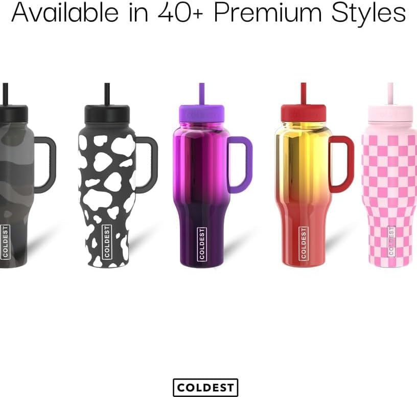 Coldest Tumbler with Handle and Straw, 100% Leak Proof Insulated