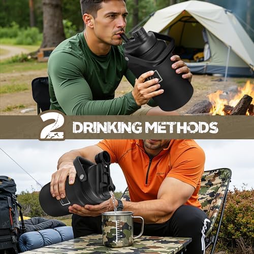 NATURE PIONEOR 128oz/1 Gallon Tactical Water Bottle with MOLLE Bottle