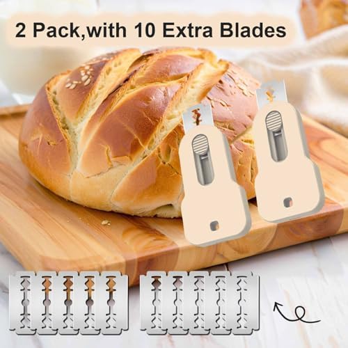 Bread Lame Scorer Set - 2 Pack Magnetic, Retractable Scoring Tool with