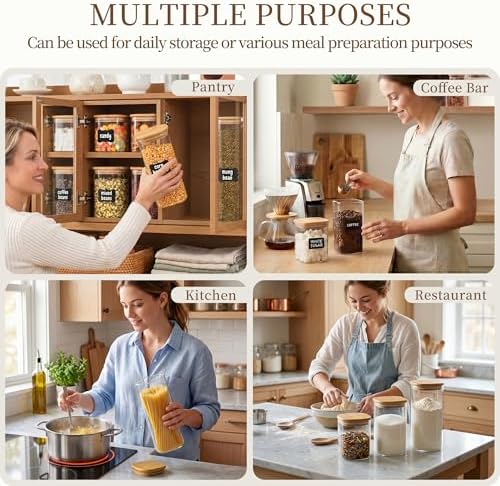SENTVEND 73 Oz Glass Jars - 3 Pack Food Storage Containers with Lids