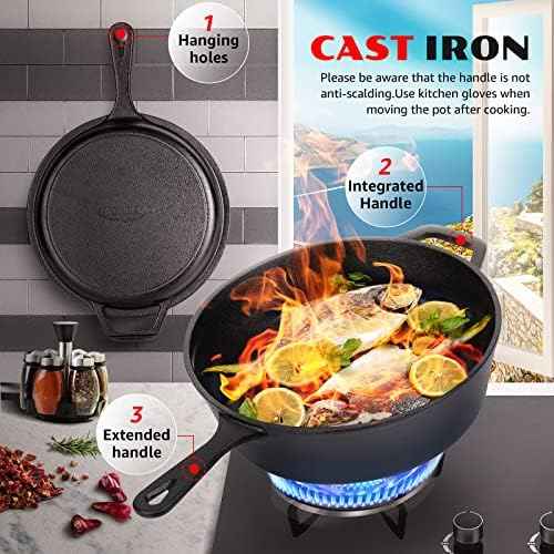 Overmont 2-in-1 Cast Iron Dutch Oven - 3.2QT Deep Pot with Lid Recipe