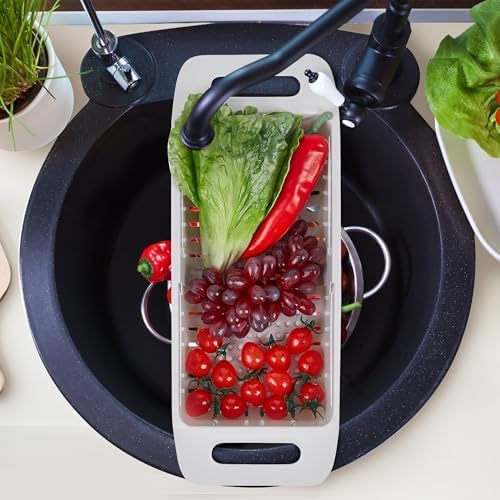 VECELO Expandable Over the Sink Colander Strainer Basket, Kitchen