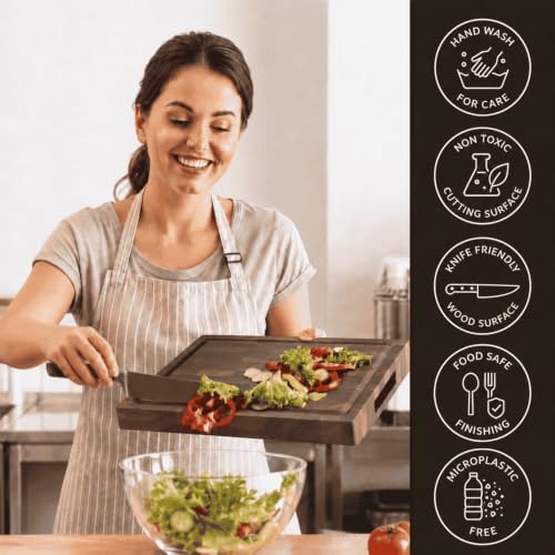 Pyrowood Wood Cutting Board, 10 x 13.75 x 1.75 inches