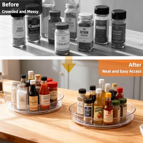 2 Pack Lazy Susan 10 inch Turntable for Spice Organization