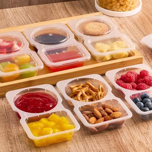 Reusable Snack Containers With Lids,2 Compartment Snackle Box
