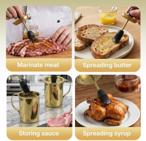 Smilecat Sauce Pot and Basting Brush Set, Practical-BBQ Stainless