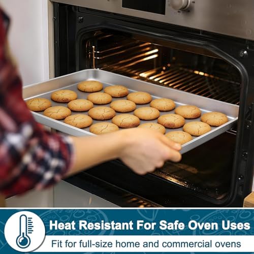 TeamFar Baking Sheet Pan, 6 Pack Stainless Steel Half Size Baking Pans