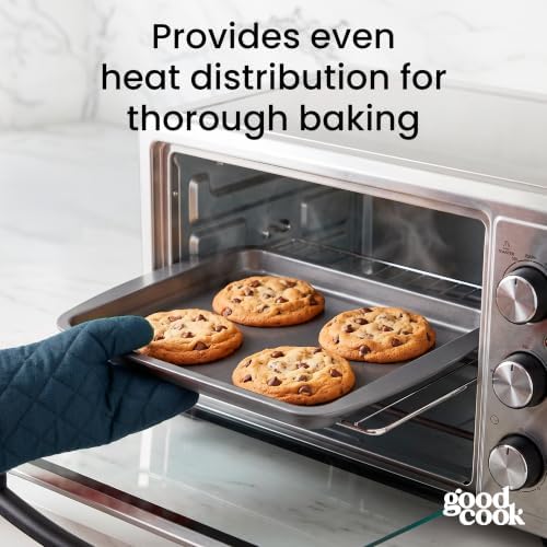 GoodCook 4-Piece Nonstick Steel Toaster Oven Set with Sheet Pan, Rack