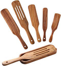 QWKIT 6-Piece Teak Wood Spurtle Set